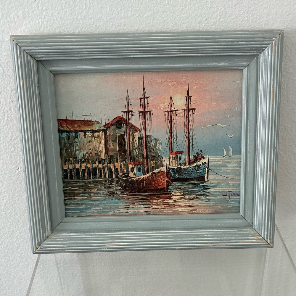 Vintage MCM W. Jones Original Oil on Canvas Painting